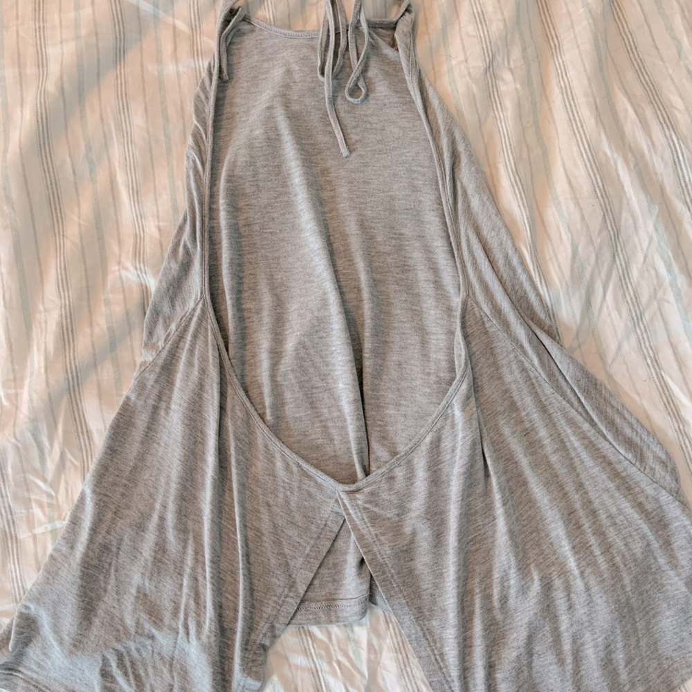 Grey tobi halter low back tank